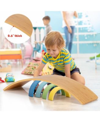 35.5 Inch Wooden Wobble Balance Board for Toddler and Adult