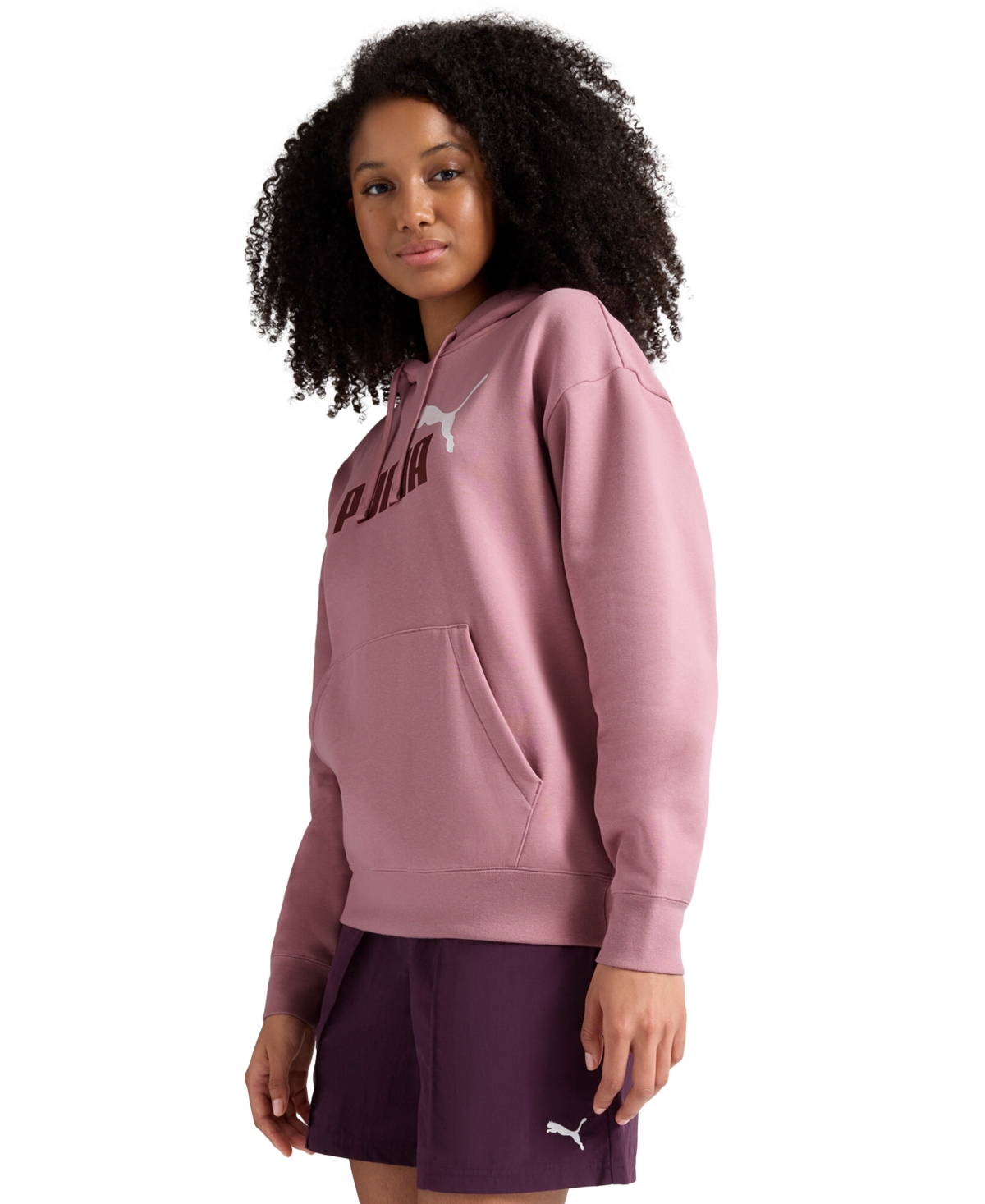 Puma Womens Long Sleeve Fleece Active Hoodie In Pink