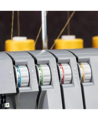 Heavy Duty Serger Sewing Machine with Metal Frame - Gray