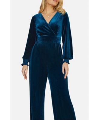 Women's Velvet Long Sleeve Jumpsuit