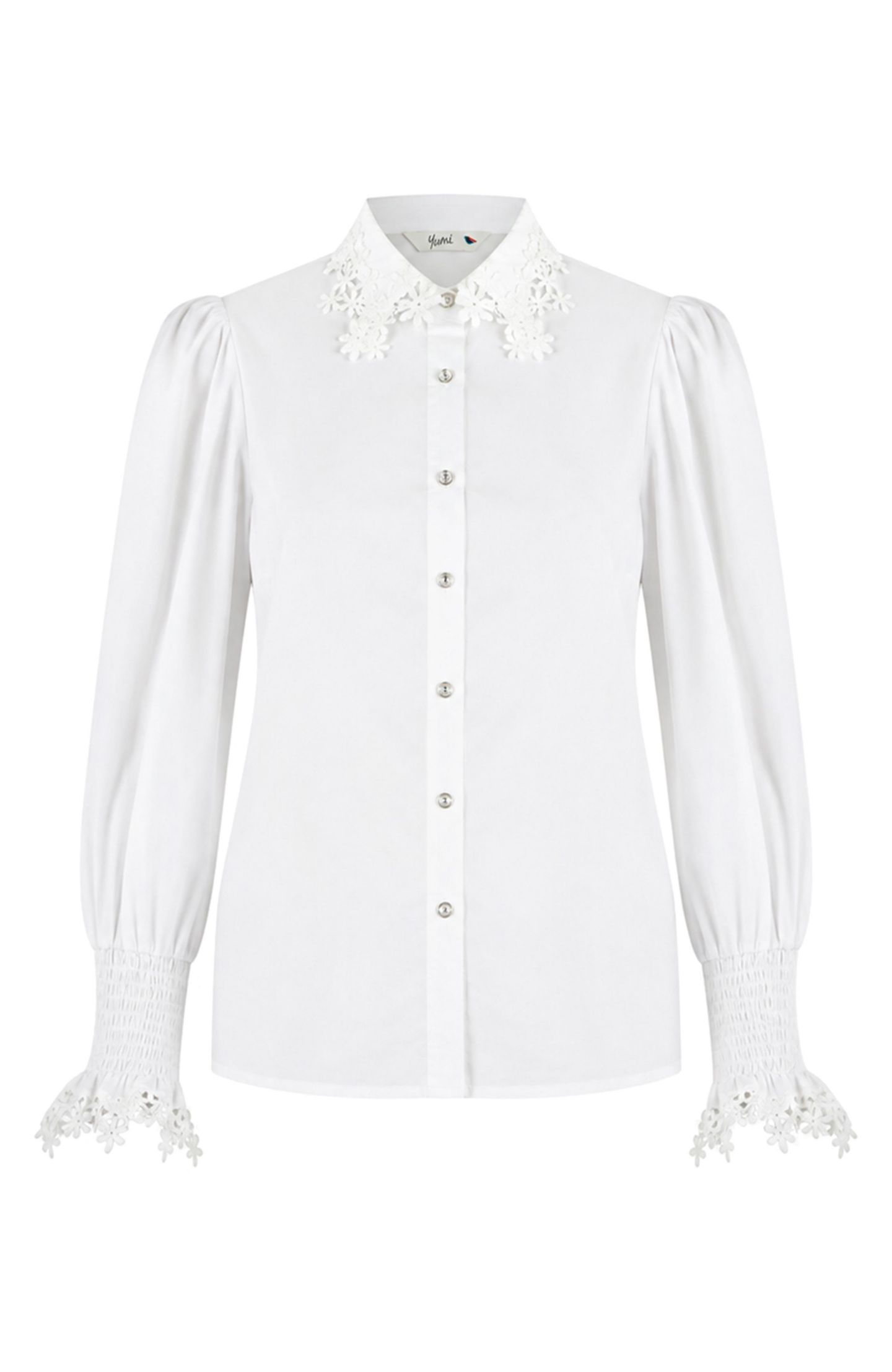 Женская рубашка Yumi Lace Trim, цвет: Белый — фото 4