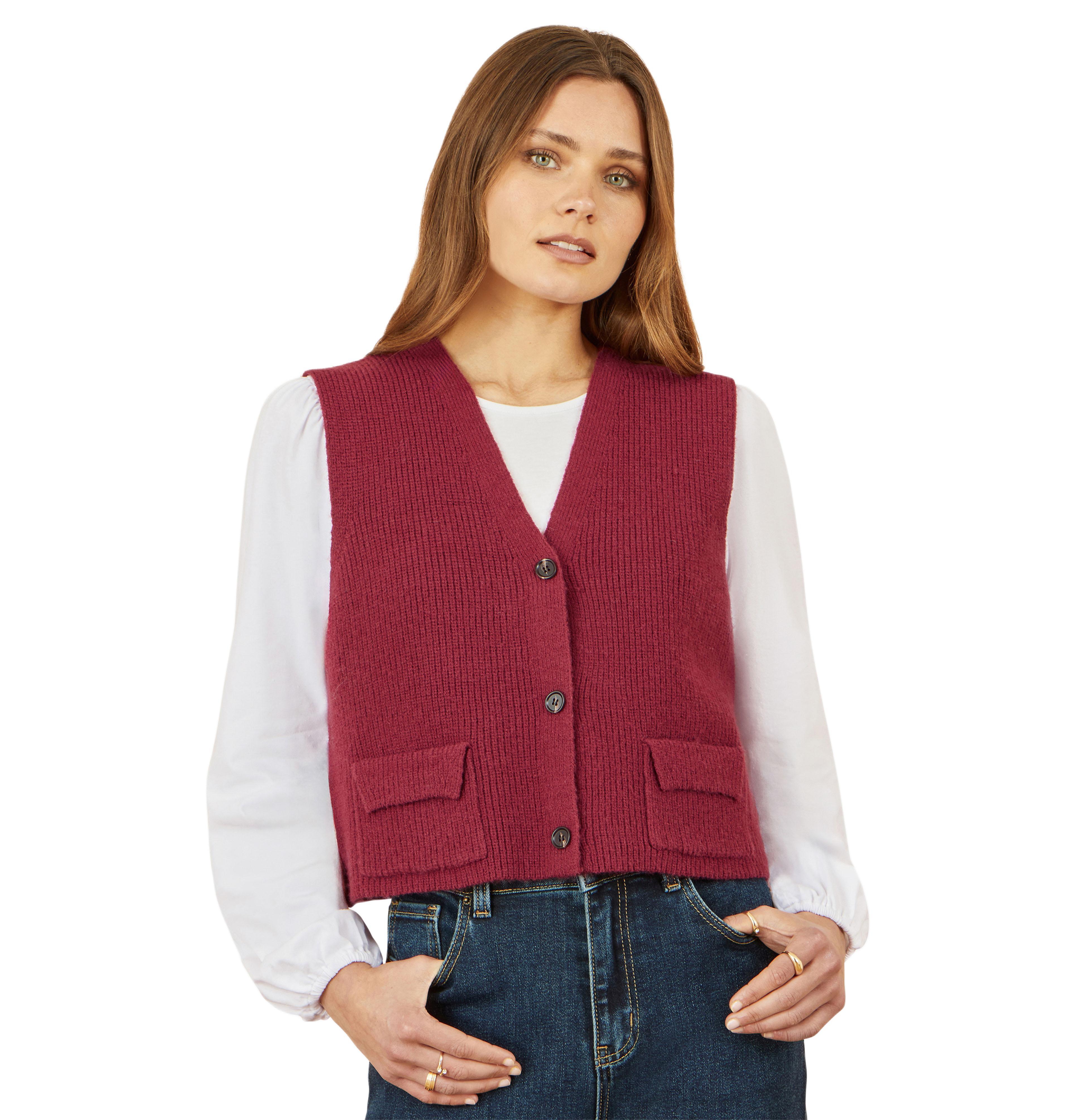 Yumi Women's Knitted Pullover Waistcoat