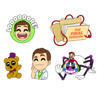 MatPat X FNAF Enamel Pins x 5 Five Nights at Freddy's Collectible Set
