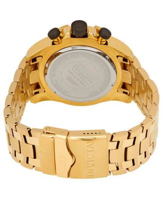 Men's Quartz Chronograph Pro Diver Watch – Gold Strap, Round Case Diameter 48mm