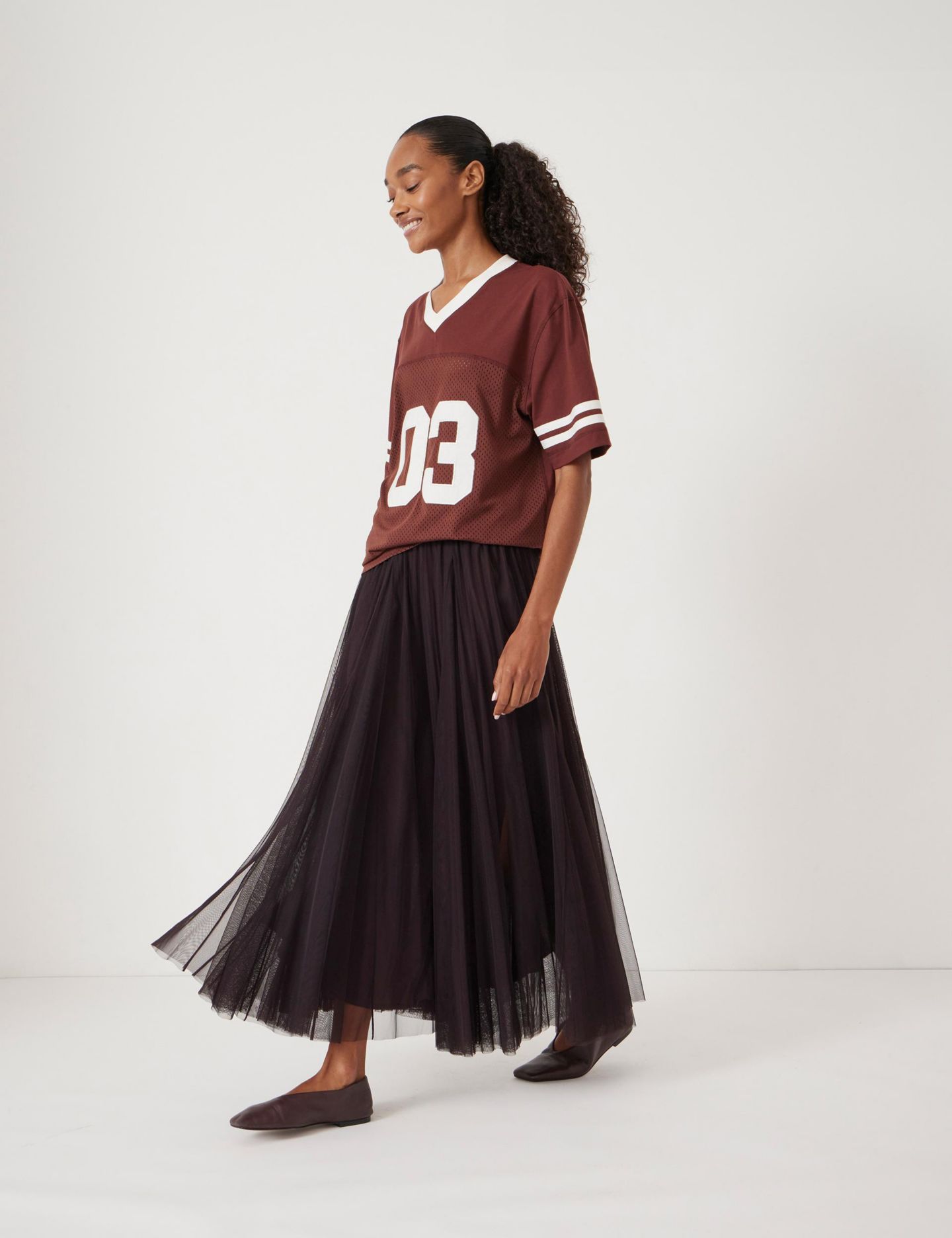 Женская юбка Hush Millie Tulle Maxi, цвет: Сливовый — фото 7
