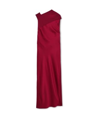 Women's Satin Draped Open-Back Dress