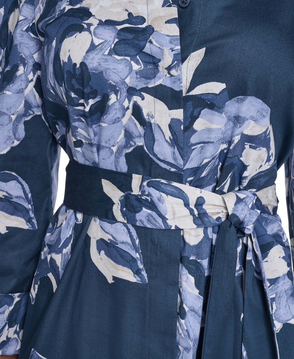 Calvin Klein Petite Printed Long-Sleeve Shirtdress