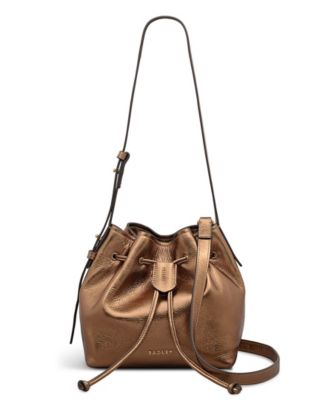 York Mews Mini Metallic Drawstring Crossbody Bag