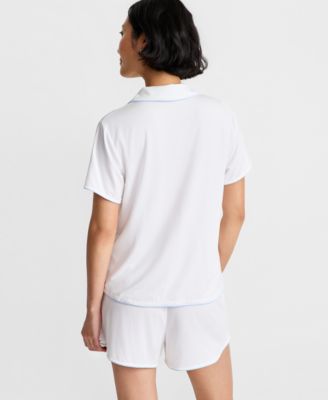 Women's Fluid Knit Notched-Collar Pajama Set  XS-3X
