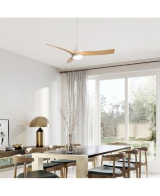 52-inch Modern White Standard 3-Blade Ceiling Fan With Remote and Led Light