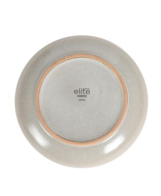 Beckett 4-Piece Ash White Dinner Bowl Set – Reactive Glaze Stoneware – Shallow Pasta Bowls