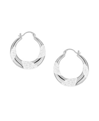 Crystal Twisted Hoop Earrings