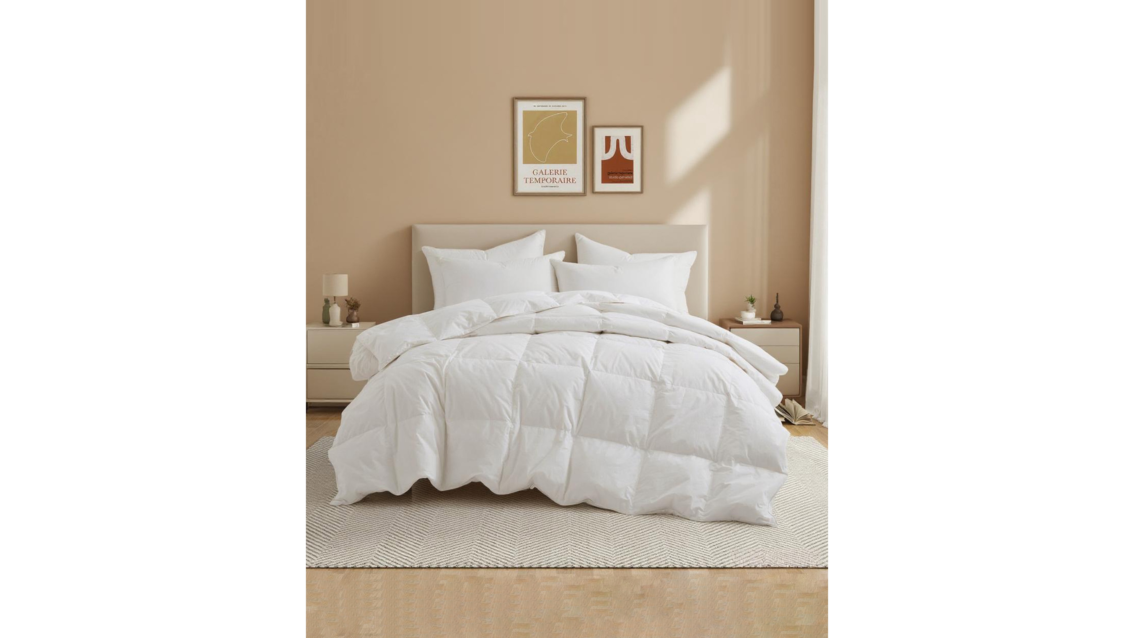 Unikome Ergonomic All Season Warm Cozy Goose Down Feather Duvet, Twin