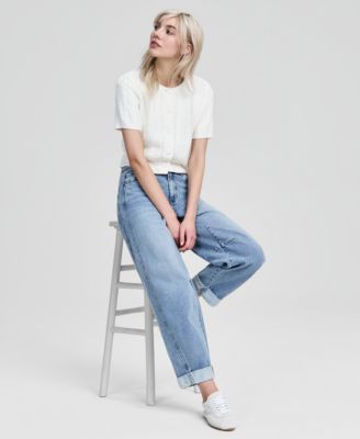 Women's Cable-Knit Short-Sleeve Cardigan, Macy's Exclusive