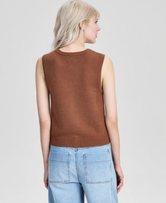 Women's Button-Front Crewneck Vest, Macy's Exclusive