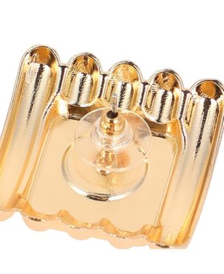 Women's The Ribbed-Diane Stud Earrings - California Gold