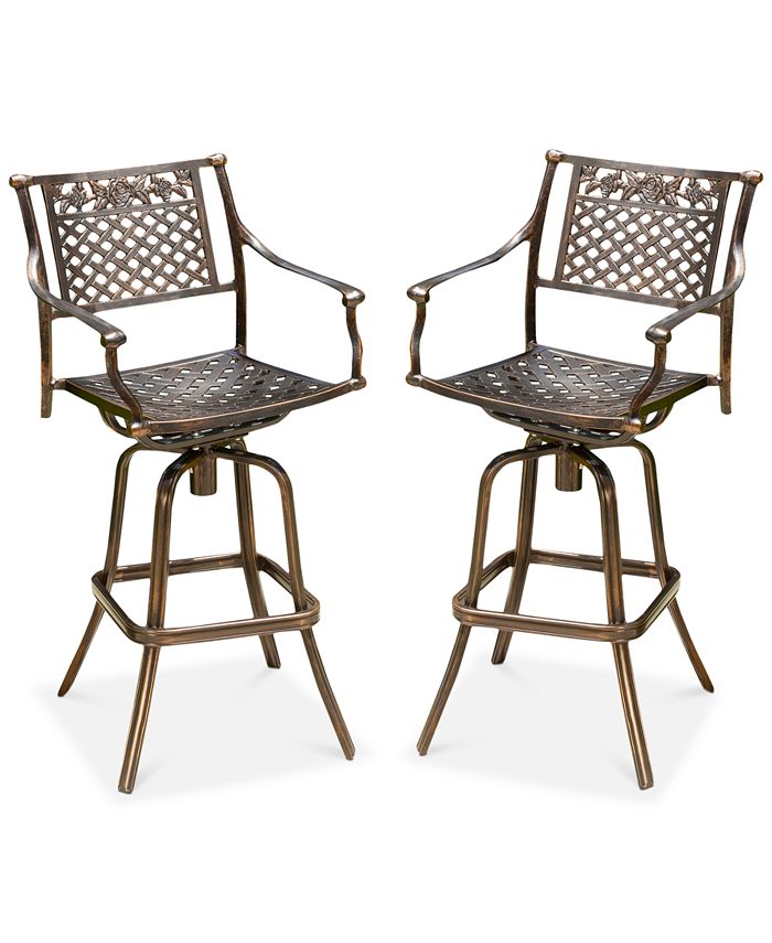 Noble House Lakelin 2Pc. Outdoor Bar Stools Macy's