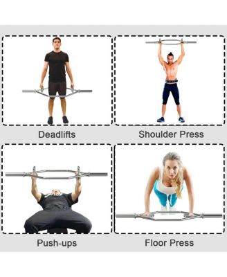 56 Inch Olympic Hexagon Deadlift Trap Bar with Folding Grips Powerlifting