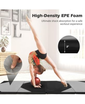 10 Feet x 4 Feet x 2 Inch Folding Exercise Mat with Hook and Loop Fasteners