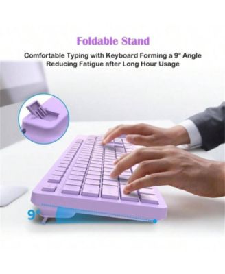 Wireless 2.4GHz Silent Full-Size Keyboard and Mouse Combo with 2-in-1 Receiver for Laptop