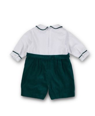 Baby Boys One Piece & Suits & Sets Pique And Velvet Short Sleeve All In One Shortall
