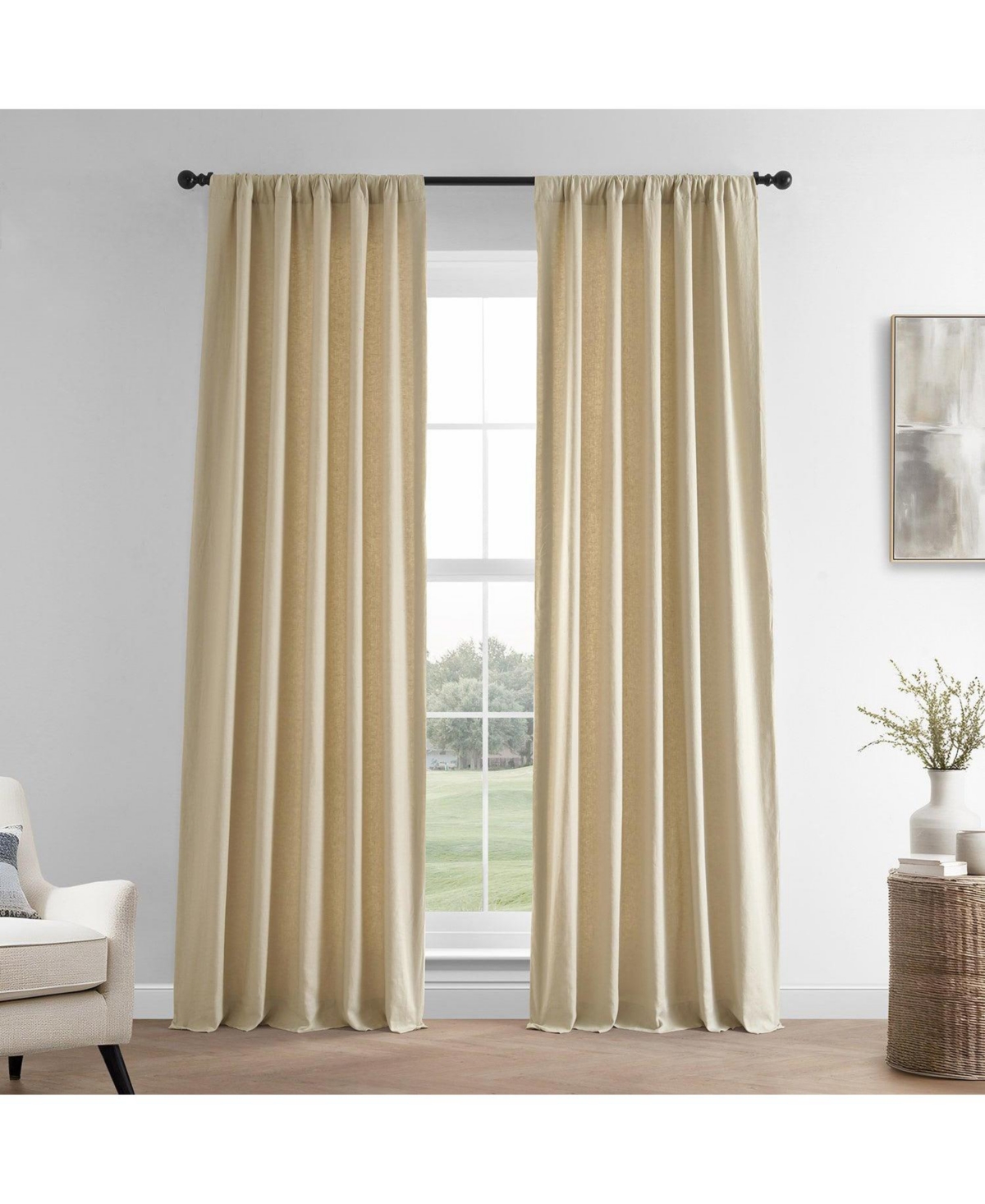 Half Price Drapes French Linen Room Darkening Curtain