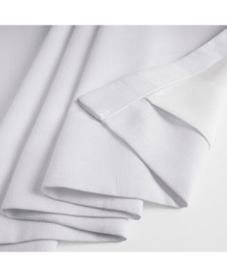 Dove White Italian Faux Linen Room Darkening Curtain