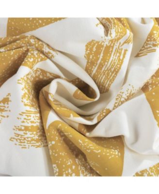 Triad Gold Geometric Printed Cotton Room Darkening Curtain