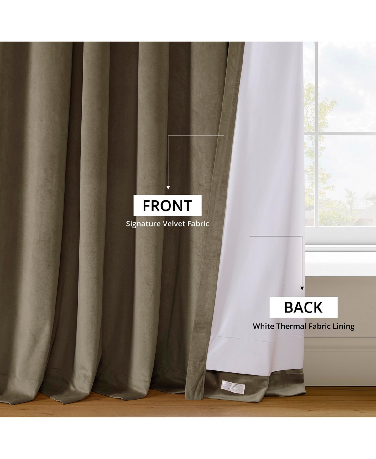 Half Price Drapes Denver Taupe Signature Velvet Blackout Curtain