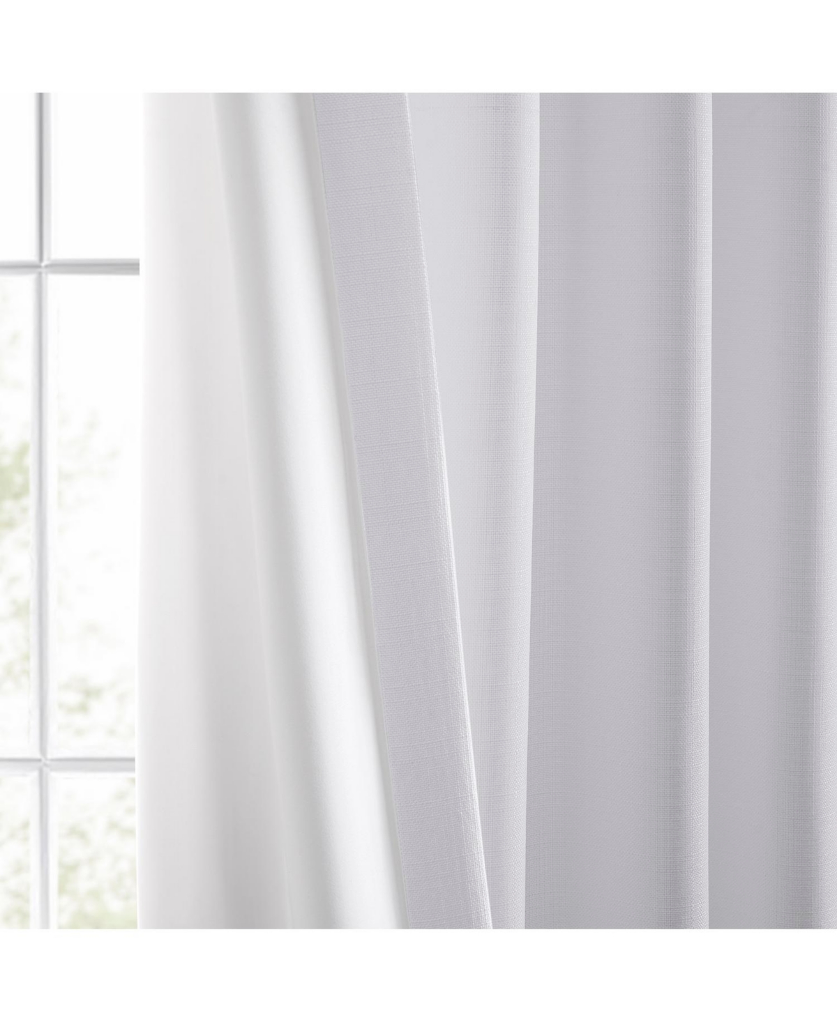 Half Price Drapes Dove White Italian Faux Linen Room Darkening Curtain
