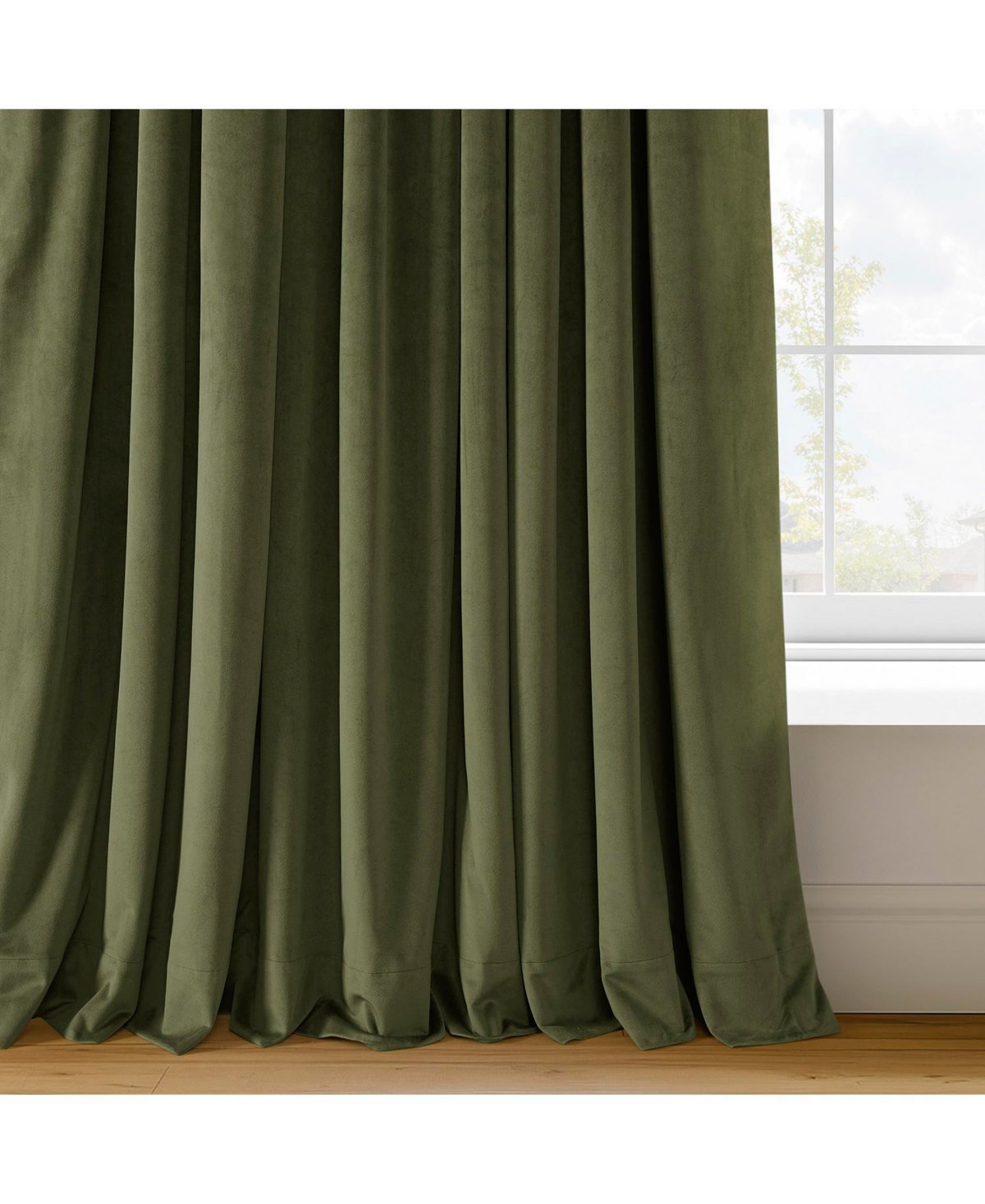 Half Price Drapes Hunter Green Signature Velvet Blackout Curtain