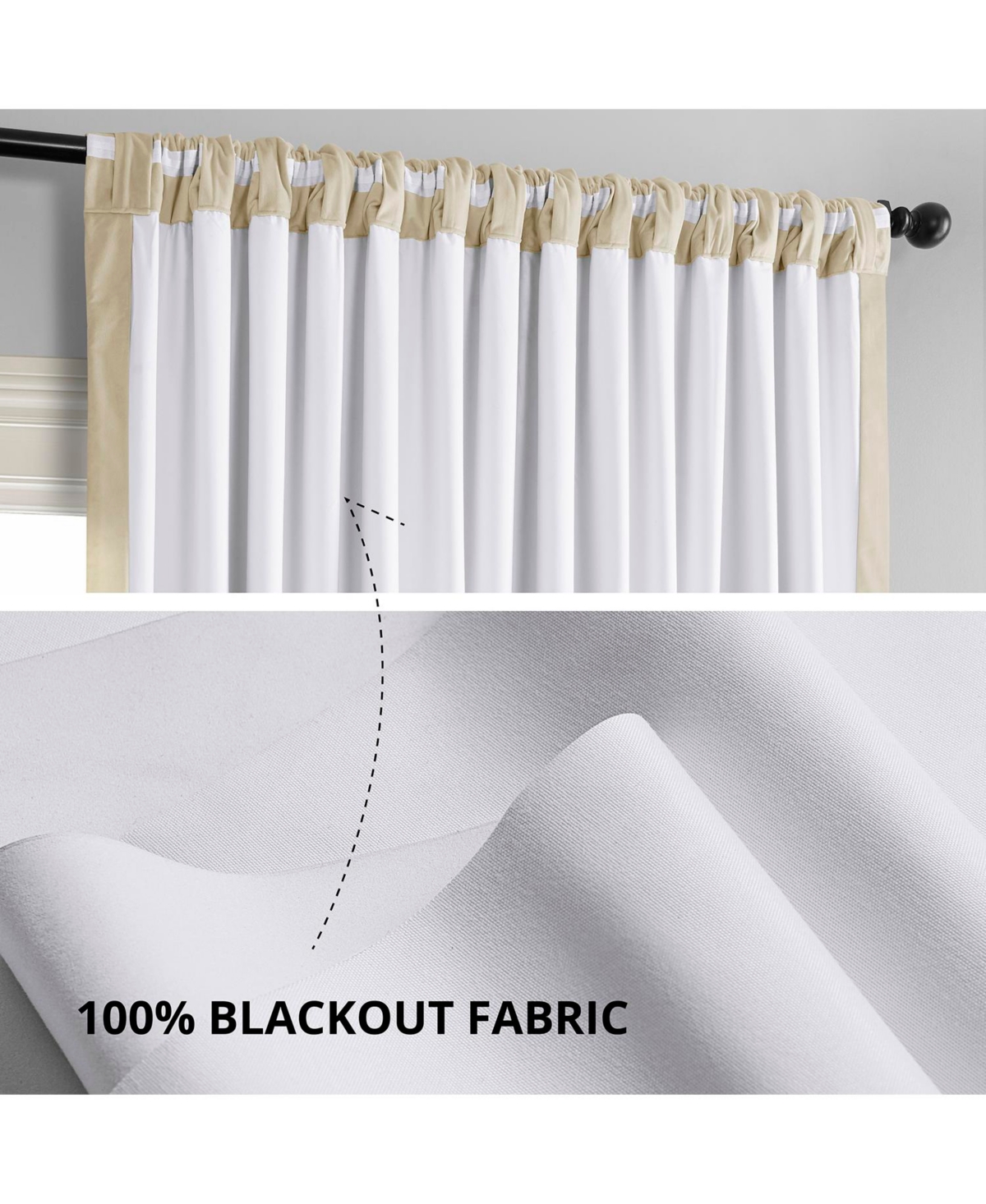 Half Price Drapes Neutral Ground Signature Extra Wide Velvet Blackout Curtain