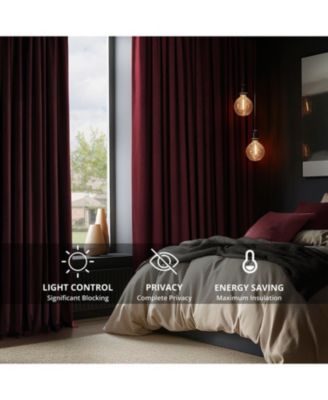 Burgundy Signature Extra Wide Velvet Blackout Curtain
