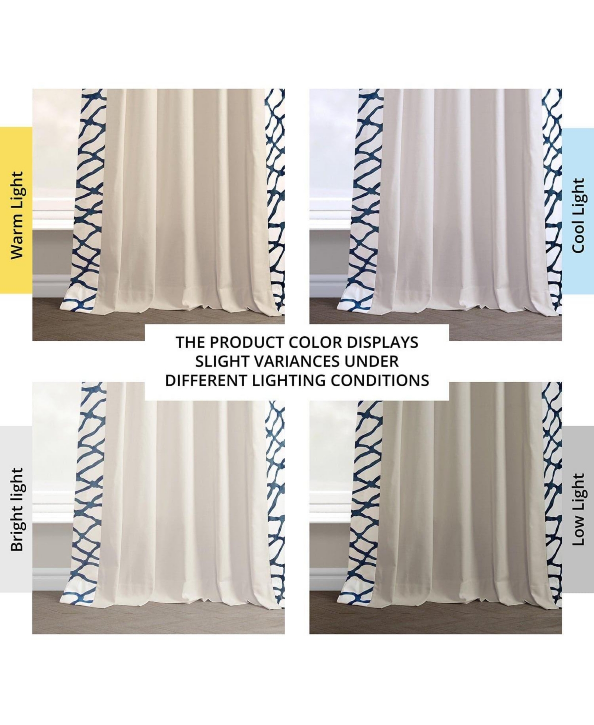 Half Price Drapes Ellis Bordered Cotton Curtain