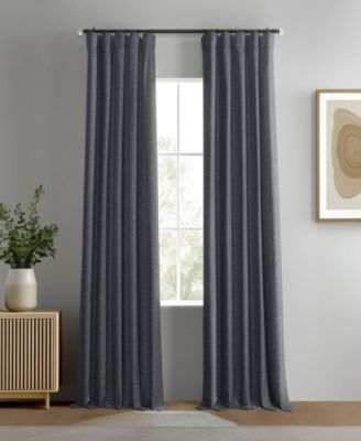 Boho Chic Faux Linen Blackout Curtain Pair (2 Panels)