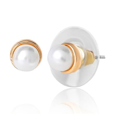 Gold-Tone Bow, Butterfly & Pearl Stud & Hoop Earring Set, 12 Pairs