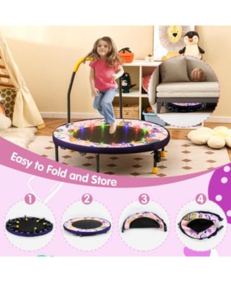 Mini Trampoline Folding Small Rebounder for Kids with Lights
