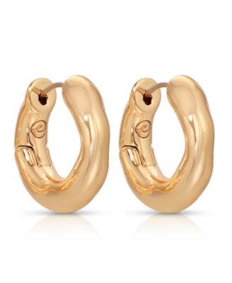 Gold Plated Mini Molten Hoop Earrings