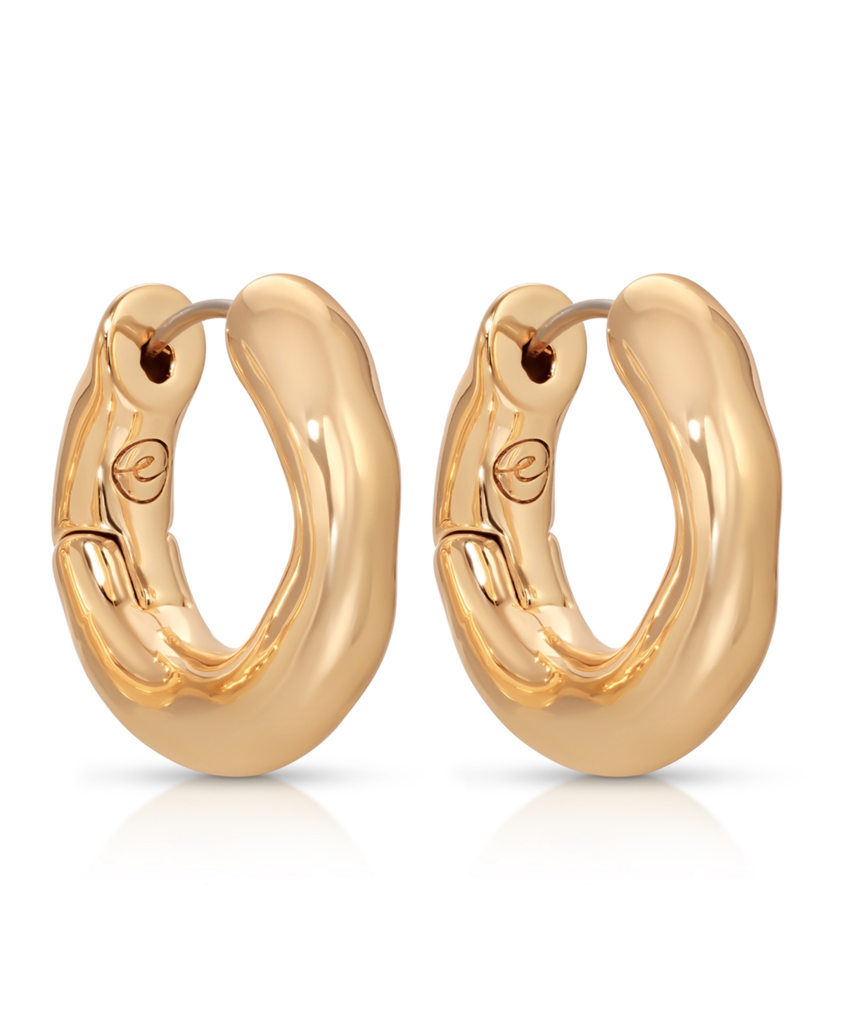 Ettika Gold Plated Mini Molten Hoop Earrings