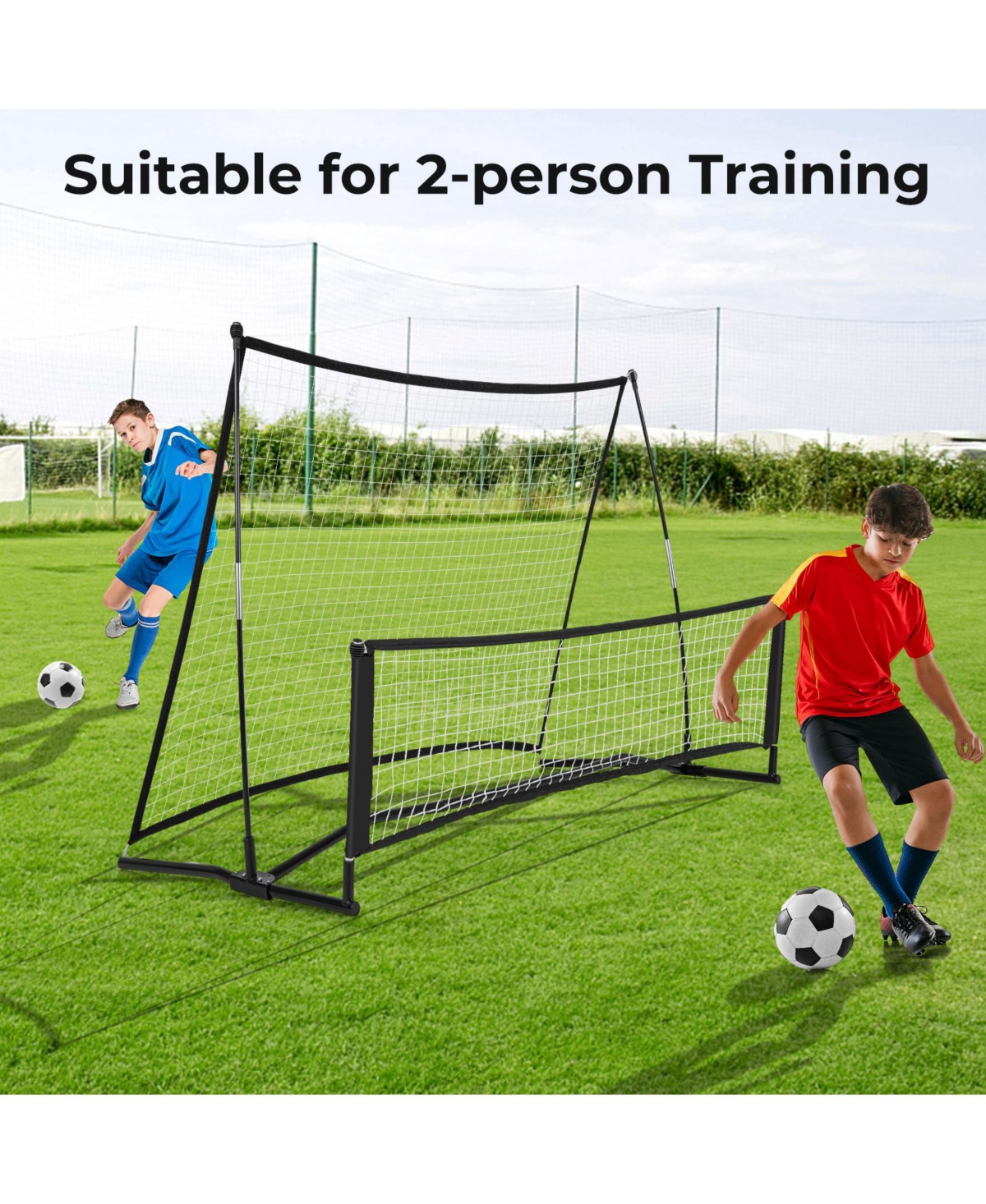 Skonyon 2-in-1 Portable Soccer Rebounder Net with Carrying Bag