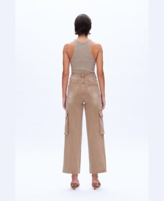 Women's High-Rise Stretch Utility Wide-Leg Cargo Jeans