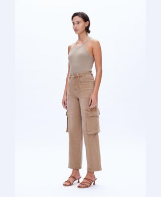 Women's High-Rise Stretch Utility Wide-Leg Cargo Jeans