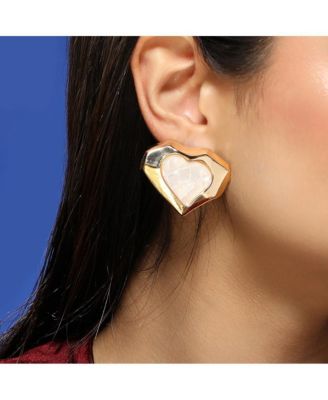 Women's The Coeur-Edge Stud Earrings - California Gold