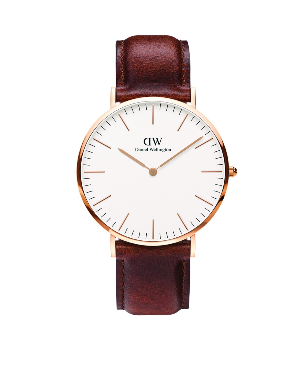 Daniel Wellington Unisex Analog Brown Leather Watch Set, 40mm In Gold
