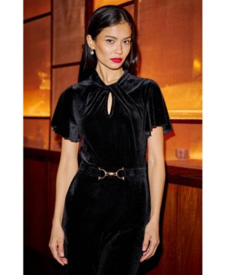 Women's Check Wrap Skirt With Buckle