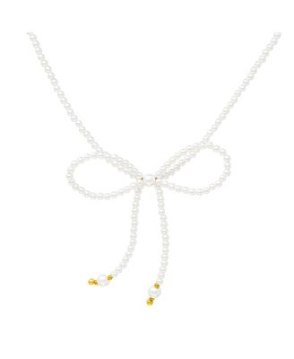 Pearl Bow Necklace – Adjustable, Elegant, Lightweight Necklace
