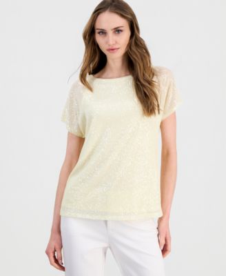 Women's Short-Sleeve Sequin Top