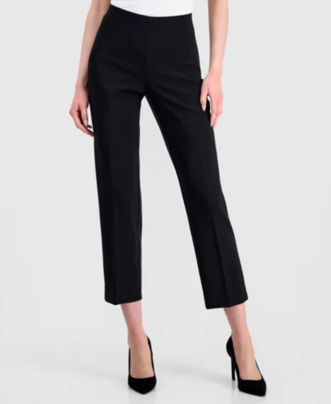 Petite Mid-Rise Pull-On Pants - Anne Black