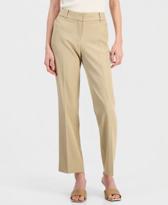 Women's Mid-Rise Press-Pleat Bootcut Pants 
