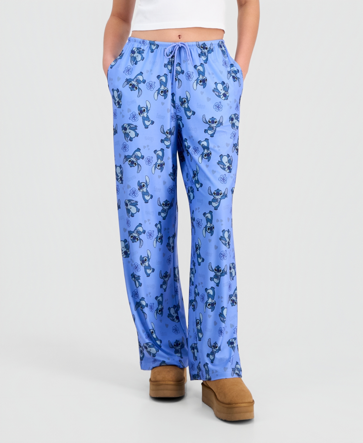 Disney Juniors' Stitch Valentine's Day Brushed Jersey Lounge Pants